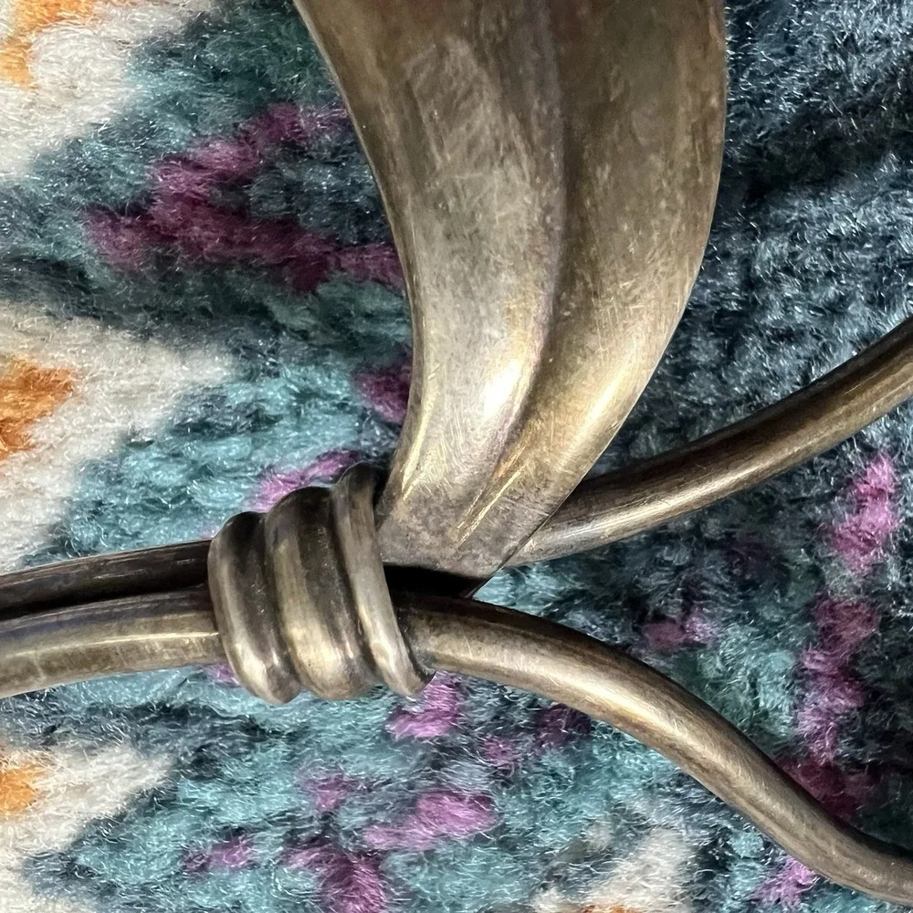 Pair Hans Jensen‎ Cala Lily Silver Plate Candleholders CP NCI Denmark & Candles